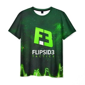Мужская футболка 3D с принтом flipsid3 2 в Санкт-Петербурге, 100% полиэфир | прямой крой, круглый вырез горловины, длина до линии бедер | flipsid