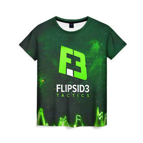 Женская футболка 3D с принтом flipsid3 2 в Санкт-Петербурге, 100% полиэфир ( синтетическое хлопкоподобное полотно) | прямой крой, круглый вырез горловины, длина до линии бедер | flipsid