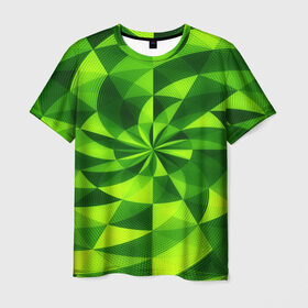 Мужская футболка 3D с принтом Текстура в Санкт-Петербурге, 100% полиэфир | прямой крой, круглый вырез горловины, длина до линии бедер | 3д | абстракция | зеленая | квадраты | новые | популярные | текстура