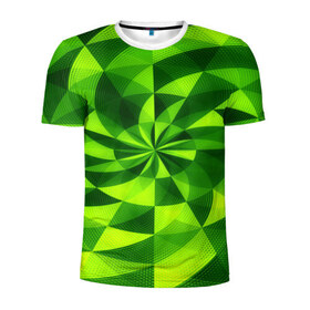 Мужская футболка 3D спортивная с принтом Текстура в Санкт-Петербурге, 100% полиэстер с улучшенными характеристиками | приталенный силуэт, круглая горловина, широкие плечи, сужается к линии бедра | Тематика изображения на принте: 3д | абстракция | зеленая | квадраты | новые | популярные | текстура