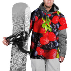 Накидка на куртку 3D с принтом Ягоды в Санкт-Петербурге, 100% полиэстер |  | Тематика изображения на принте: ежевика | клубника | малина | черника | ягода | ягодка