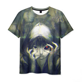 Мужская футболка 3D с принтом Глаз в Санкт-Петербурге, 100% полиэфир | прямой крой, круглый вырез горловины, длина до линии бедер | anime | ghoul | tokyo | tokyo ghoul | гуль | канеки | кен