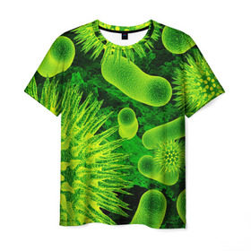 Мужская футболка 3D с принтом Вирус в Санкт-Петербурге, 100% полиэфир | прямой крой, круглый вырез горловины, длина до линии бедер | вирус | клетка | макро | медицина | молекула