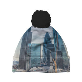 Шапка 3D c помпоном с принтом London в Санкт-Петербурге, 100% полиэстер | универсальный размер, печать по всей поверхности изделия | england | europe | london | англия | великобритания | высотки | королева | лондон | мегаполис | туризм