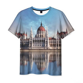 Мужская футболка 3D с принтом Будапешт в Санкт-Петербурге, 100% полиэфир | прямой крой, круглый вырез горловины, длина до линии бедер | budapest | europe | hungary | будапешт | венгрия | европа | ес | отпуск | туризм