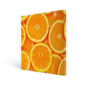 Холст квадратный с принтом Апельсины в Санкт-Петербурге, 100% ПВХ |  | апельсин | долька | цитрус