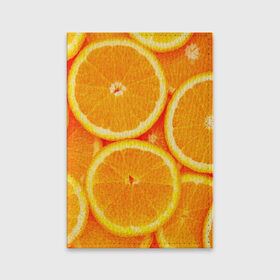 Обложка для паспорта матовая кожа с принтом Апельсины в Санкт-Петербурге, натуральная матовая кожа | размер 19,3 х 13,7 см; прозрачные пластиковые крепления | апельсин | долька | цитрус
