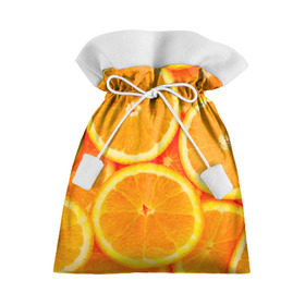 Подарочный 3D мешок с принтом Апельсины в Санкт-Петербурге, 100% полиэстер | Размер: 29*39 см | апельсин | долька | цитрус