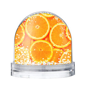 Водяной шар с принтом Апельсины в Санкт-Петербурге, Пластик | Изображение внутри шара печатается на глянцевой фотобумаге с двух сторон | апельсин | долька | цитрус