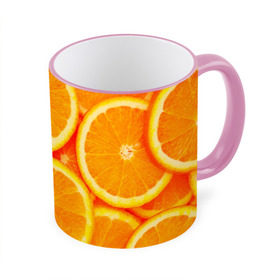 Кружка 3D с принтом Апельсины в Санкт-Петербурге, керамика | ёмкость 330 мл | Тематика изображения на принте: апельсин | долька | цитрус