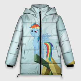 Женская зимняя куртка 3D с принтом Rainbow в Санкт-Петербурге, верх — 100% полиэстер; подкладка — 100% полиэстер; утеплитель — 100% полиэстер | длина ниже бедра, силуэт Оверсайз. Есть воротник-стойка, отстегивающийся капюшон и ветрозащитная планка. 

Боковые карманы с листочкой на кнопках и внутренний карман на молнии | my little pony | луна | пинки пай | пони | рарити | рейнбоу дэш | селестия | сумеречная искорка | флаттершай | эплджек
