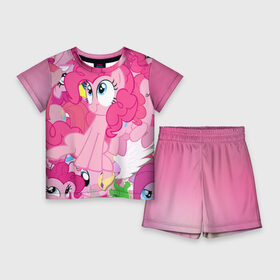 Детский костюм с шортами 3D с принтом Pinky Pie в Санкт-Петербурге,  |  | my little pony | луна | пинки пай | пони | рарити | рейнбоу дэш | селестия | сумеречная искорка | флаттершай | эплджек