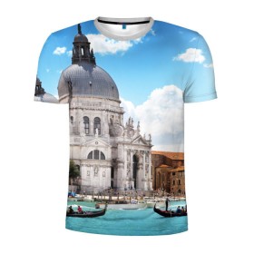 Мужская футболка 3D спортивная с принтом Венеция в Санкт-Петербурге, 100% полиэстер с улучшенными характеристиками | приталенный силуэт, круглая горловина, широкие плечи, сужается к линии бедра | europe | italy | venice | венеция | вода | европа | ес | италия | каникулы | лодки | отдых | отпуск | солнце | туризм