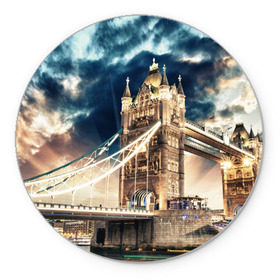 Коврик круглый с принтом Англия в Санкт-Петербурге, резина и полиэстер | круглая форма, изображение наносится на всю лицевую часть | england | europe | london | англия | биг бен | великобритания | высотки | королева | лондон | мегаполис | тауэрский мост | туризм