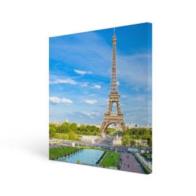 Холст квадратный с принтом Париж в Санкт-Петербурге, 100% ПВХ |  | france | paris | париж | франция | эйфелева башня