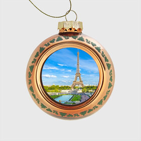 Стеклянный ёлочный шар с принтом Париж в Санкт-Петербурге, Стекло | Диаметр: 80 мм | france | paris | париж | франция | эйфелева башня