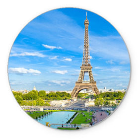 Коврик круглый с принтом Париж в Санкт-Петербурге, резина и полиэстер | круглая форма, изображение наносится на всю лицевую часть | france | paris | париж | франция | эйфелева башня