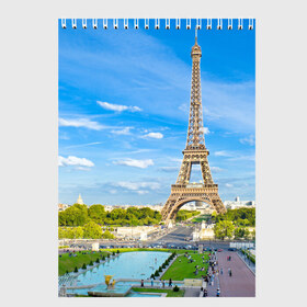 Скетчбук с принтом Париж в Санкт-Петербурге, 100% бумага
 | 48 листов, плотность листов — 100 г/м2, плотность картонной обложки — 250 г/м2. Листы скреплены сверху удобной пружинной спиралью | Тематика изображения на принте: france | paris | париж | франция | эйфелева башня
