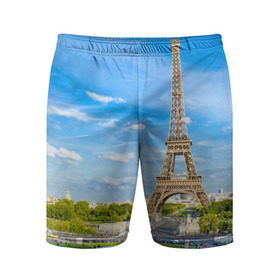 Мужские шорты 3D спортивные с принтом Париж в Санкт-Петербурге,  |  | france | paris | париж | франция | эйфелева башня
