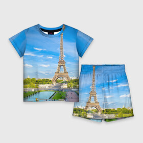 Детский костюм с шортами 3D с принтом Париж в Санкт-Петербурге,  |  | france | paris | париж | франция | эйфелева башня