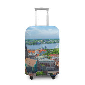 Чехол для чемодана 3D с принтом Рига в Санкт-Петербурге, 86% полиэфир, 14% спандекс | двустороннее нанесение принта, прорези для ручек и колес | latvia | riga | европа | евросоюз | ес | латвия | отпуск | путешествия | рига | туризм