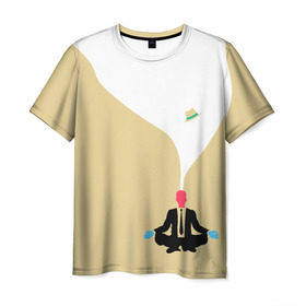 Мужская футболка 3D с принтом Мыслитель в Санкт-Петербурге, 100% полиэфир | прямой крой, круглый вырез горловины, длина до линии бедер | 