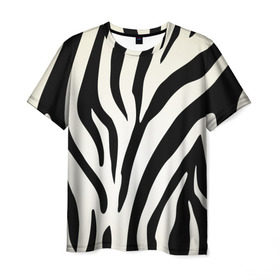 Мужская футболка 3D с принтом Раскрас зебры в Санкт-Петербурге, 100% полиэфир | прямой крой, круглый вырез горловины, длина до линии бедер | абстракция | арт | животные | зебра | полосы | раскрас