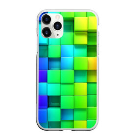 Чехол для iPhone 11 Pro Max матовый с принтом Кубики в Санкт-Петербурге, Силикон |  | квадраты | кубики | радуга | разноцветные