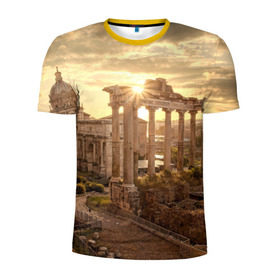 Мужская футболка 3D спортивная с принтом Рим в Санкт-Петербурге, 100% полиэстер с улучшенными характеристиками | приталенный силуэт, круглая горловина, широкие плечи, сужается к линии бедра | europe | italy | rome | vatican | архитектура | ватикан | европа | италия | папа римский | развалины | рим | руины