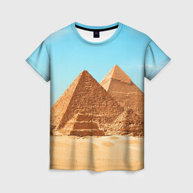 Женская футболка 3D с принтом Египет в Санкт-Петербурге, 100% полиэфир ( синтетическое хлопкоподобное полотно) | прямой крой, круглый вырез горловины, длина до линии бедер | africa | cairo | egypt | африка | верблюд | дайвинг | египет | жара | зной | каир | каникулы | отдых | отпуск | песок | пирамида хеопса | пирамиды | пустыня | солнце | туризм | хургада