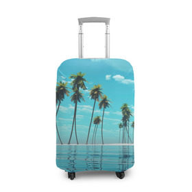 Чехол для чемодана 3D с принтом Фиджи в Санкт-Петербурге, 86% полиэфир, 14% спандекс | двустороннее нанесение принта, прорези для ручек и колес | архипелаг | загар | каникулы | королевство | море | остров | отдых | отпуск | пальмы | песок | рай | солнце | тихий океан | туризм | фиджи