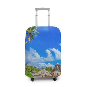 Чехол для чемодана 3D с принтом Сейшельские острова в Санкт-Петербурге, 86% полиэфир, 14% спандекс | двустороннее нанесение принта, прорези для ручек и колес | seychelles | восточная африка | индийский океан | каникулы | море | островное государство | отдых | отпуск | пальмы | песок | пляж | приключение | путешествие | рай | сейшелы | сейшельские острова | туризм