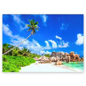 Поздравительная открытка с принтом Сейшельские острова в Санкт-Петербурге, 100% бумага | плотность бумаги 280 г/м2, матовая, на обратной стороне линовка и место для марки
 | seychelles | восточная африка | индийский океан | каникулы | море | островное государство | отдых | отпуск | пальмы | песок | пляж | приключение | путешествие | рай | сейшелы | сейшельские острова | туризм