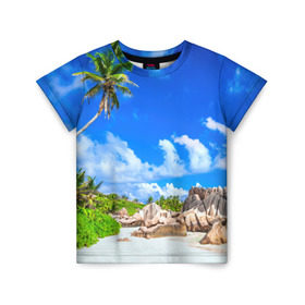 Детская футболка 3D с принтом Сейшельские острова в Санкт-Петербурге, 100% гипоаллергенный полиэфир | прямой крой, круглый вырез горловины, длина до линии бедер, чуть спущенное плечо, ткань немного тянется | Тематика изображения на принте: seychelles | восточная африка | индийский океан | каникулы | море | островное государство | отдых | отпуск | пальмы | песок | пляж | приключение | путешествие | рай | сейшелы | сейшельские острова | туризм