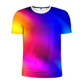 Мужская футболка 3D спортивная с принтом Краска в Санкт-Петербурге, 100% полиэстер с улучшенными характеристиками | приталенный силуэт, круглая горловина, широкие плечи, сужается к линии бедра | размытый | разноцветный | яркий