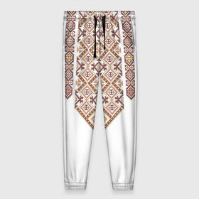Женские брюки 3D с принтом Вышивка в Санкт-Петербурге, полиэстер 100% | прямой крой, два кармана без застежек по бокам, с мягкой трикотажной резинкой на поясе и по низу штанин. В поясе для дополнительного комфорта — широкие завязки | ukraine | вышивка | украина