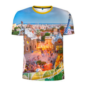 Мужская футболка 3D спортивная с принтом Barcelona в Санкт-Петербурге, 100% полиэстер с улучшенными характеристиками | приталенный силуэт, круглая горловина, широкие плечи, сужается к линии бедра | europe | spain | барселона | европа | ес | испания | туризм