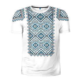 Мужская футболка 3D спортивная с принтом Вышивка 7 в Санкт-Петербурге, 100% полиэстер с улучшенными характеристиками | приталенный силуэт, круглая горловина, широкие плечи, сужается к линии бедра | ukraine | вышивка | украина