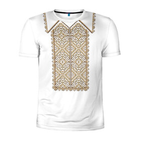 Мужская футболка 3D спортивная с принтом Вышивка 8 в Санкт-Петербурге, 100% полиэстер с улучшенными характеристиками | приталенный силуэт, круглая горловина, широкие плечи, сужается к линии бедра | ukraine | вышивка | украина