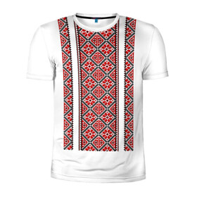 Мужская футболка 3D спортивная с принтом Вышивка 13 в Санкт-Петербурге, 100% полиэстер с улучшенными характеристиками | приталенный силуэт, круглая горловина, широкие плечи, сужается к линии бедра | ukraine | вышивка | украина
