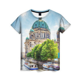 Женская футболка 3D с принтом Германия в Санкт-Петербурге, 100% полиэфир ( синтетическое хлопкоподобное полотно) | прямой крой, круглый вырез горловины, длина до линии бедер | audi | berlin | bmw | europe | germany | берлин | германия | европа | евросоюз | ес | качество | машины | немцы | техника
