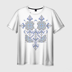 Мужская футболка 3D с принтом Вышивка 18 в Санкт-Петербурге, 100% полиэфир | прямой крой, круглый вырез горловины, длина до линии бедер | ukraine | вышивка | украина