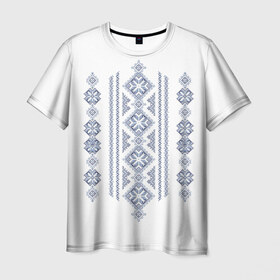Мужская футболка 3D с принтом Вышивка 24 в Санкт-Петербурге, 100% полиэфир | прямой крой, круглый вырез горловины, длина до линии бедер | ukraine | вышивка | украина