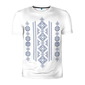 Мужская футболка 3D спортивная с принтом Вышивка 24 в Санкт-Петербурге, 100% полиэстер с улучшенными характеристиками | приталенный силуэт, круглая горловина, широкие плечи, сужается к линии бедра | ukraine | вышивка | украина