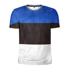 Мужская футболка 3D спортивная с принтом Эстония в Санкт-Петербурге, 100% полиэстер с улучшенными характеристиками | приталенный силуэт, круглая горловина, широкие плечи, сужается к линии бедра | страна | эстония | эстонская республика