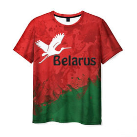 Мужская футболка 3D с принтом Belarus 2 в Санкт-Петербурге, 100% полиэфир | прямой крой, круглый вырез горловины, длина до линии бедер | belarus | беларусь