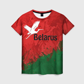 Женская футболка 3D с принтом Belarus 2 в Санкт-Петербурге, 100% полиэфир ( синтетическое хлопкоподобное полотно) | прямой крой, круглый вырез горловины, длина до линии бедер | belarus | беларусь