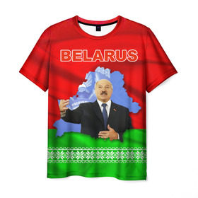Мужская футболка 3D с принтом Belarus 15 в Санкт-Петербурге, 100% полиэфир | прямой крой, круглый вырез горловины, длина до линии бедер | belarus | беларусь | лукашенко | президент