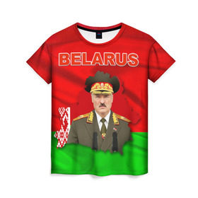 Женская футболка 3D с принтом Belarus 17 в Санкт-Петербурге, 100% полиэфир ( синтетическое хлопкоподобное полотно) | прямой крой, круглый вырез горловины, длина до линии бедер | belarus | беларусь | лукашенко | президент