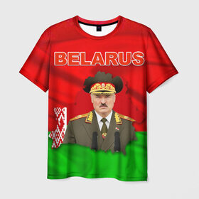 Мужская футболка 3D с принтом Belarus 17 в Санкт-Петербурге, 100% полиэфир | прямой крой, круглый вырез горловины, длина до линии бедер | belarus | беларусь | лукашенко | президент
